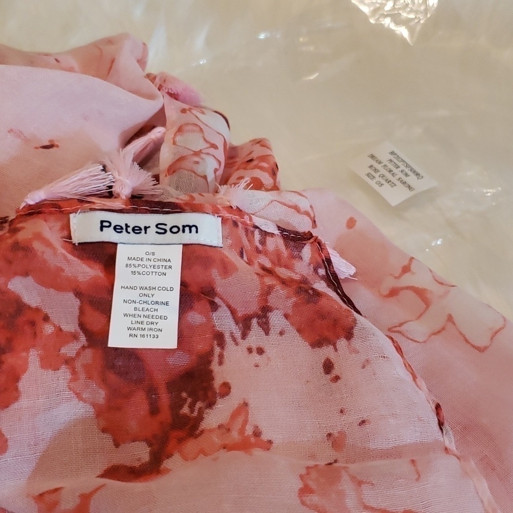 NWT Peter Som Dream Floral Print Sarong Coverup Rose-Quartz Oversize - Picture 5 of 9